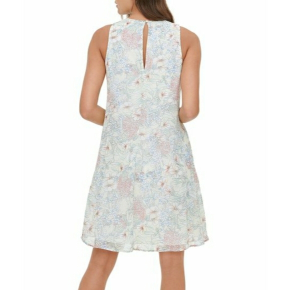 Tommy Hilfiger Floral Sheer Overlay Shift Dress - Picture 3 of 11